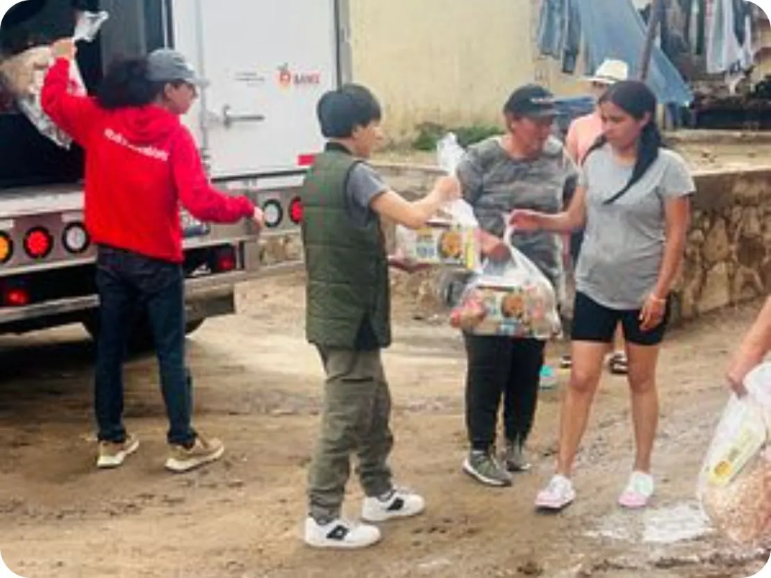 Distribución de apoyo tras el desbordamiento